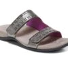 Vionic Women's Nakia Adjustable Slide Sandals Pewter Leather Metallic -Vionic 1 204 3