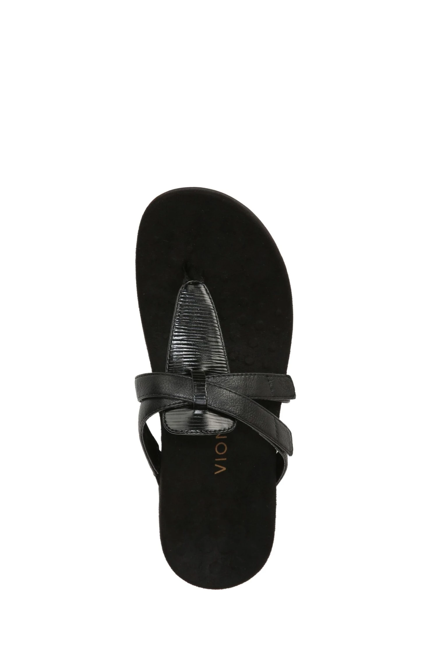 Vionic Black Wavy Synthetic Leather Karley Slides 7 Vionic Black Wavy Synthetic Leather Karley Slides - Image 5