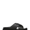 Vionic Black Tumbled Leather Vesta Slides -Vionic 371318s
