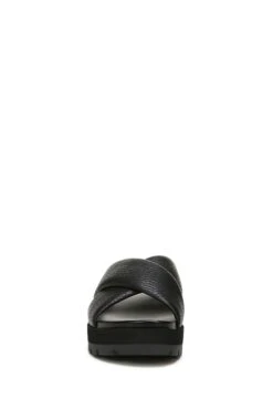 Vionic Black Tumbled Leather Vesta Slides 10 Vionic Black Tumbled Leather Vesta Slides -Vionic 371318s3