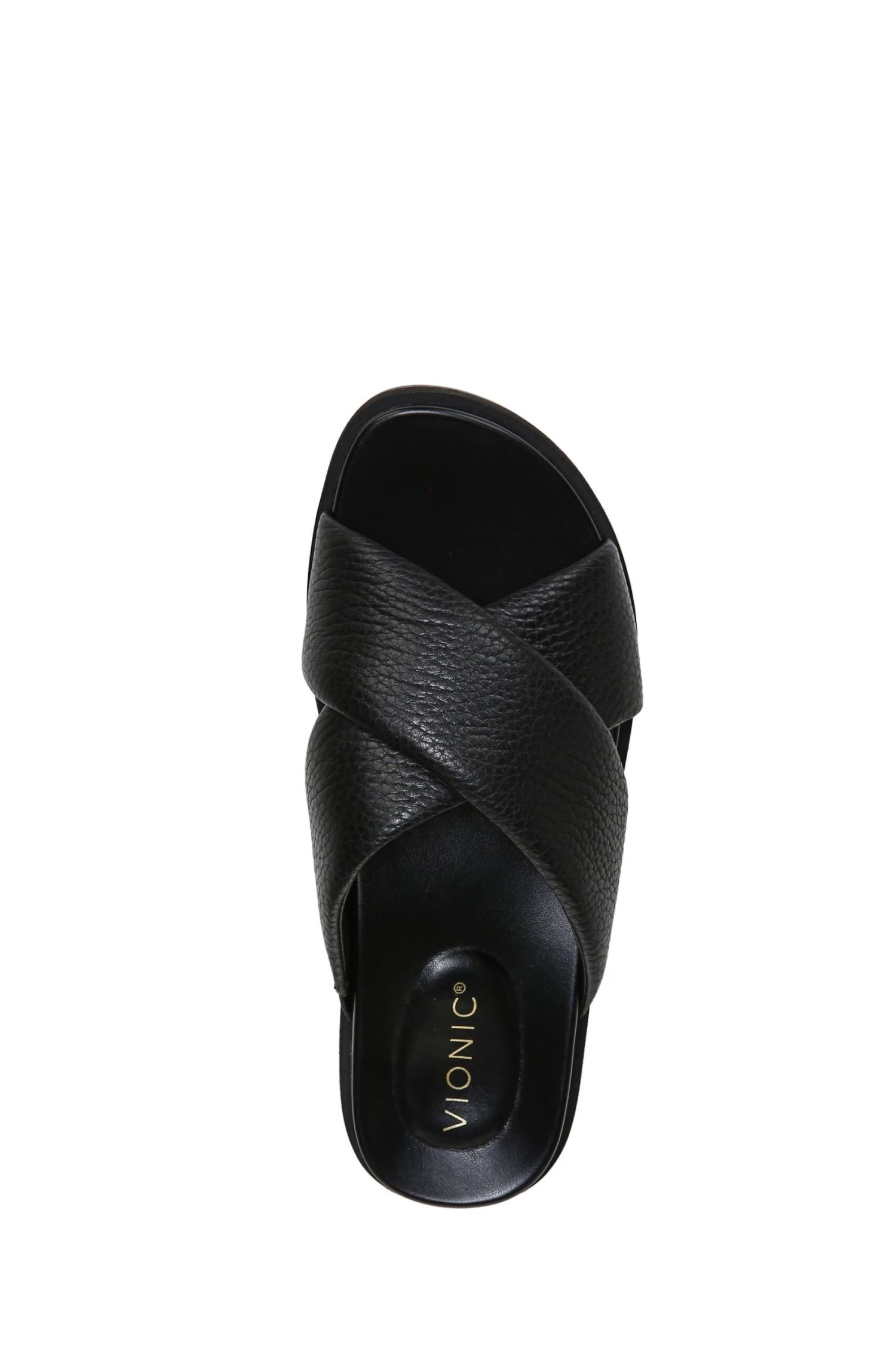 Vionic Black Tumbled Leather Vesta Slides 7 Vionic Black Tumbled Leather Vesta Slides - Image 5