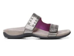 Vionic Women's Nakia Adjustable Slide Sandals Pewter Leather Metallic 13 Vionic Women's Nakia Adjustable Slide Sandals Pewter Leather Metallic -Vionic 3 203 3