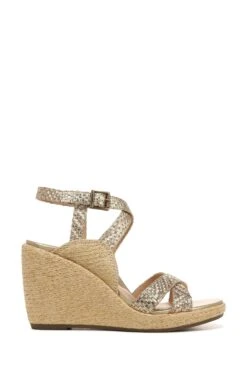 Vionic Gold Tumbled Leather Bonita Sandals