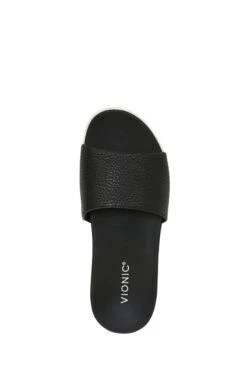 Vionic Val Black Tumbled Leather Slides 12 Vionic Val Black Tumbled Leather Slides -Vionic 539426s5