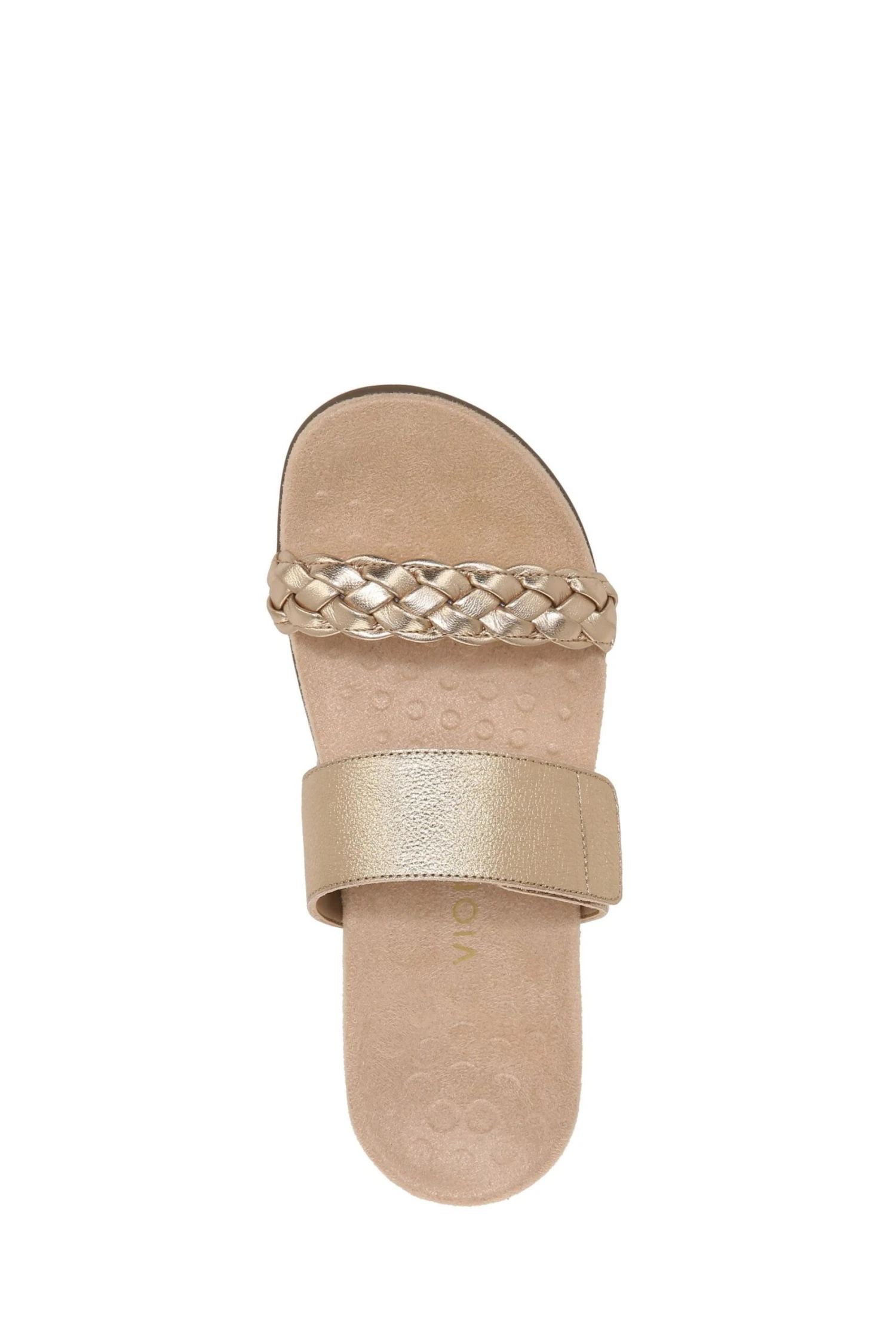 Vionic Gold Metal Tumbled Leather Jeanne Slides 7 Vionic Gold Metal Tumbled Leather Jeanne Slides - Image 5