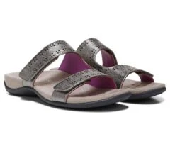 Vionic Women's Nakia Adjustable Slide Sandals Pewter Leather Metallic 16 Vionic Women's Nakia Adjustable Slide Sandals Pewter Leather Metallic -Vionic 6 31