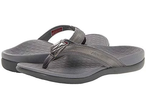 Vionic Women's Tide II Toe Post Sandals Pewter Metallic 4 Vionic Women's Tide II Toe Post Sandals Pewter Metallic - Image 2