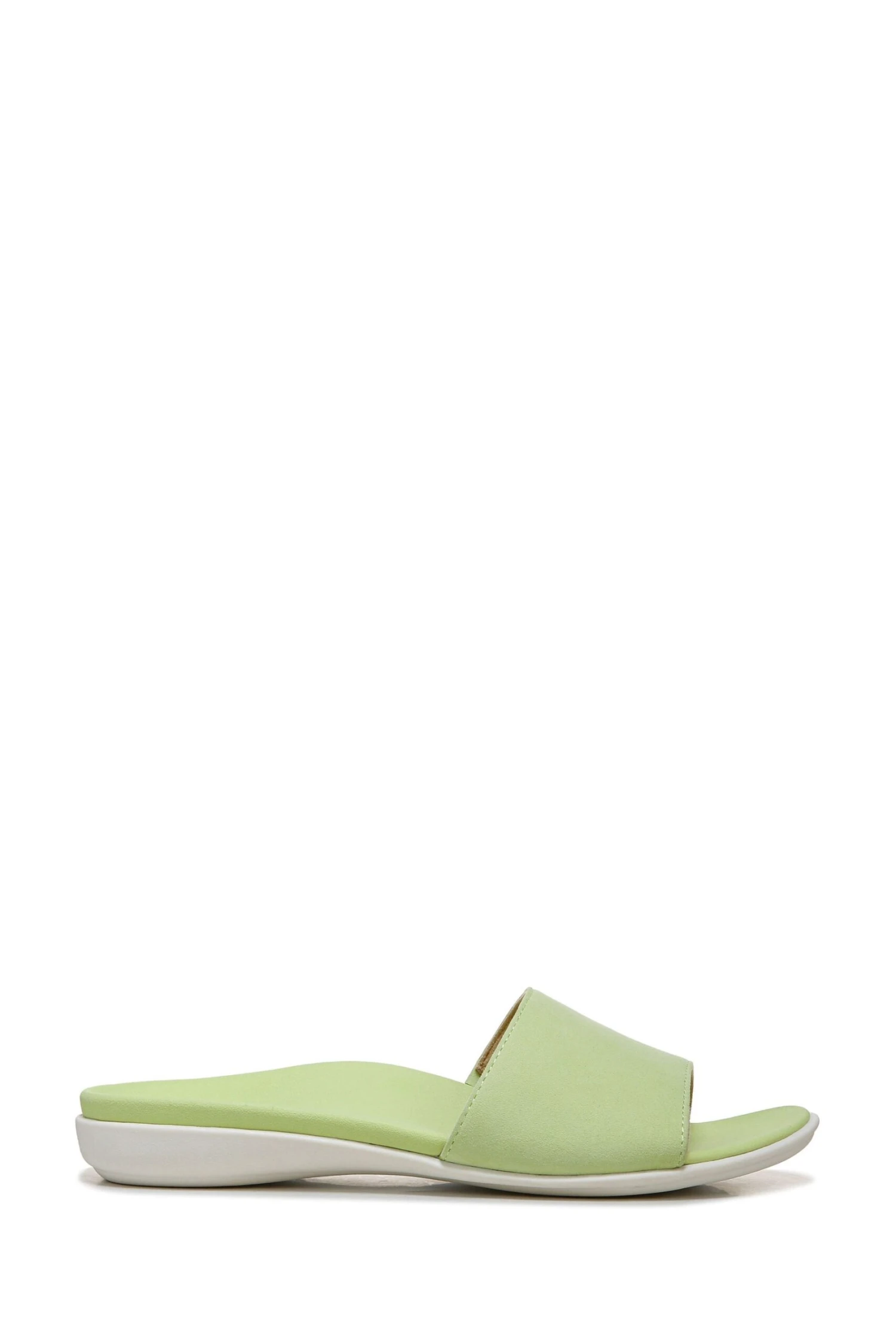 Vionic Val Pale Lime Suede Slides 3 Vionic Val Pale Lime Suede Slides