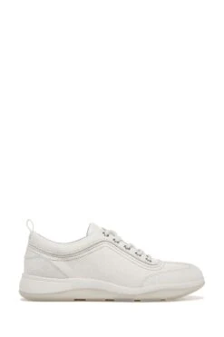 Vionic Nyla White Marshmallow Leather Lace Up Shoes