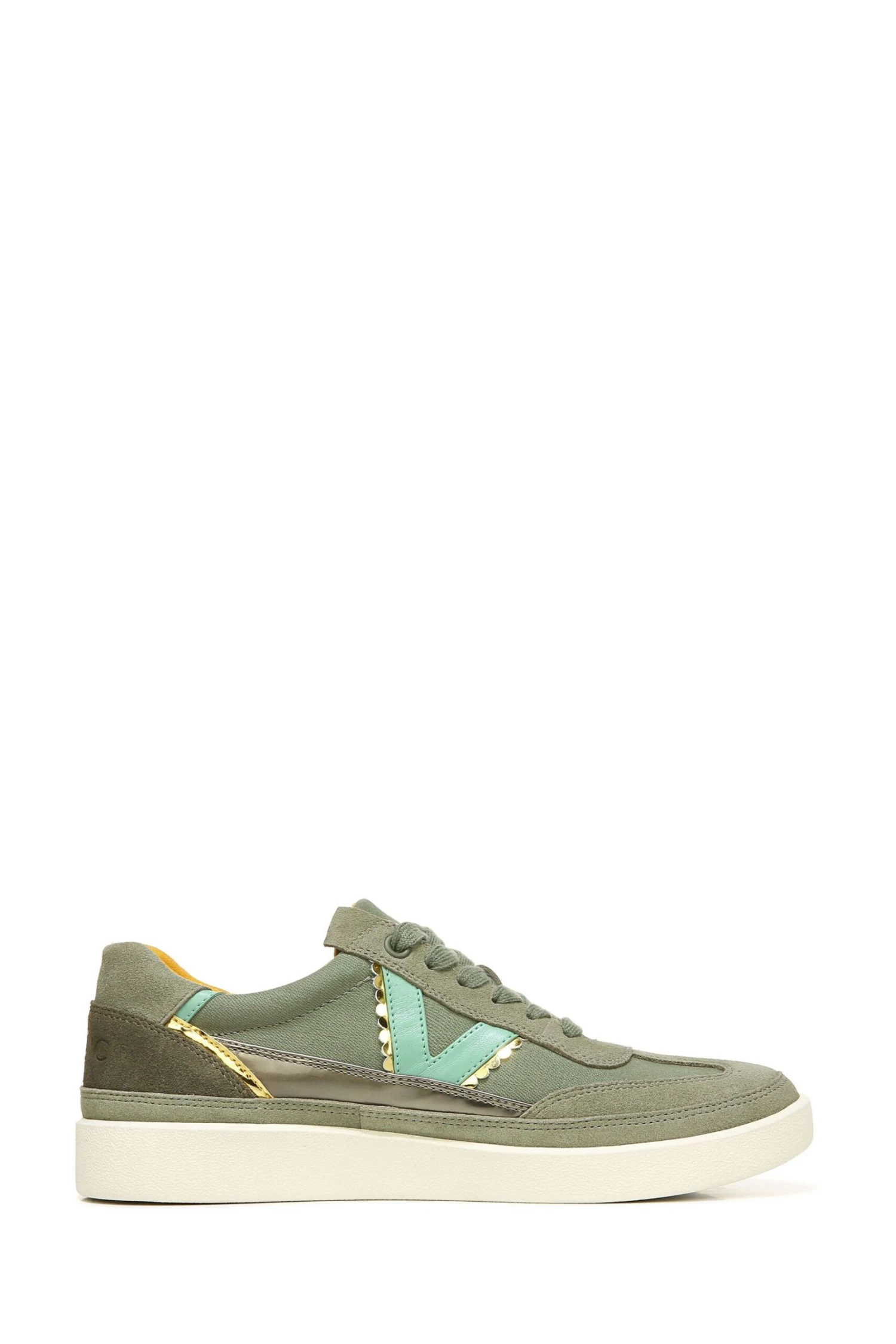 Vionic Army Green Canvas Mylie Lace-Up Trainers 3 Vionic Army Green Canvas Mylie Lace-Up Trainers