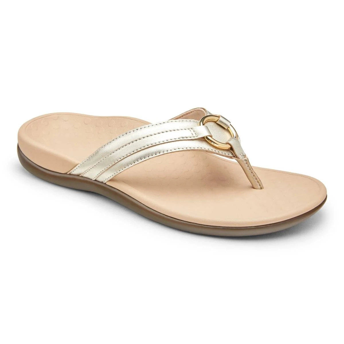 Vionic Women's Aloe Smooth Toe Post Sandal Champagne 4 Vionic Women's Aloe Smooth Toe Post Sandal Champagne - Image 2