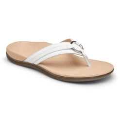 Vionic Women's Aloe Smooth Toe Post Sandal White