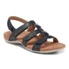 Vionic Women's Amber Sandals Navy 1 Vionic Women's Amber Sandals Navy -Vionic amber navy silo