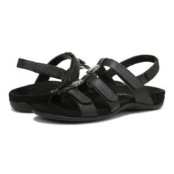 Vionic Women's Amber Sandals Black Crocodile -Vionic gallery 44amber blkcroc pair2