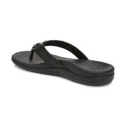 Vionic Women's Aloe Smooth Toe Post Sandal Black 15 Vionic Women's Aloe Smooth Toe Post Sandal Black -Vionic gallery aloe leather blackleather 3qback