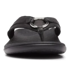 Vionic Women's Aloe Smooth Toe Post Sandal Black 16 Vionic Women's Aloe Smooth Toe Post Sandal Black -Vionic gallery aloe leather blackleather front