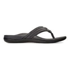 Vionic Women's Aloe Smooth Toe Post Sandal Black 20 Vionic Women's Aloe Smooth Toe Post Sandal Black -Vionic gallery aloe leather blackleather right