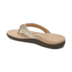 Vionic Women's Aloe Smooth Toe Post Sandal Champagne 16 Vionic Women's Aloe Smooth Toe Post Sandal Champagne -Vionic gallery aloe lthr met champagneleather 3qback