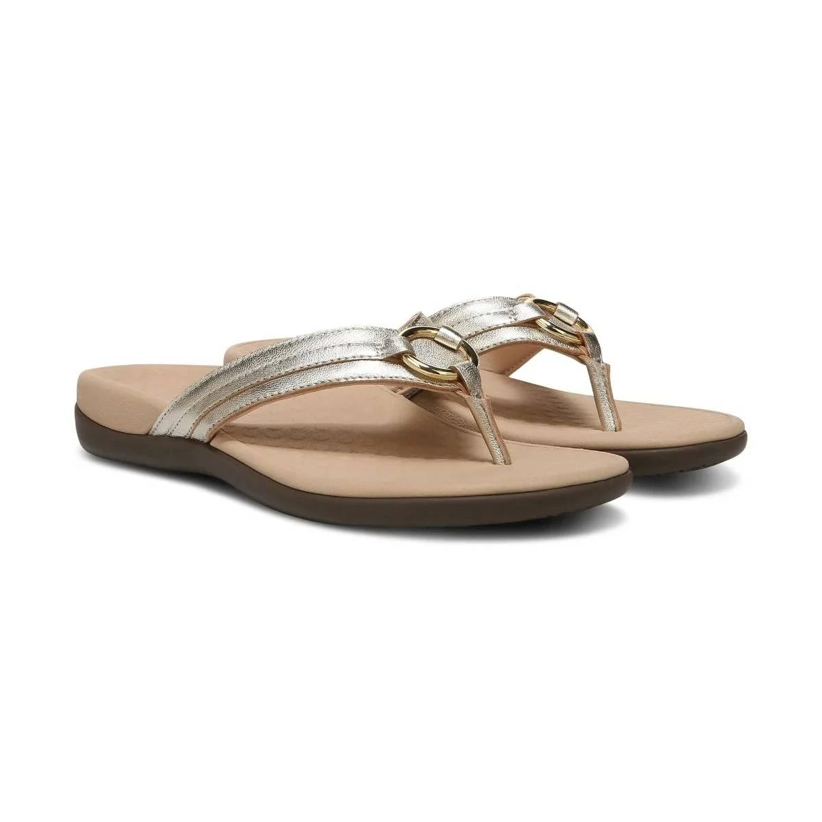 Vionic Women's Aloe Smooth Toe Post Sandal Champagne 7 Vionic Women's Aloe Smooth Toe Post Sandal Champagne - Image 5