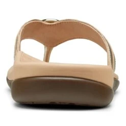 Vionic Women's Aloe Smooth Toe Post Sandal Champagne 22 Vionic Women's Aloe Smooth Toe Post Sandal Champagne -Vionic gallery aloe lthr met champagneleather rear