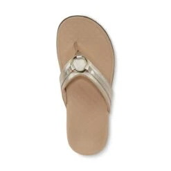 Vionic Women's Aloe Smooth Toe Post Sandal Champagne 19 Vionic Women's Aloe Smooth Toe Post Sandal Champagne -Vionic gallery aloe lthr met champagneleather top