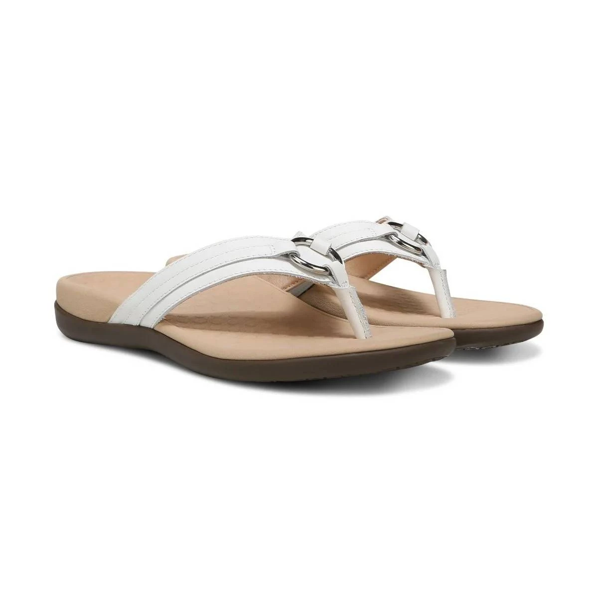 Vionic Women's Aloe Smooth Toe Post Sandal White 7 Vionic Women's Aloe Smooth Toe Post Sandal White - Image 5