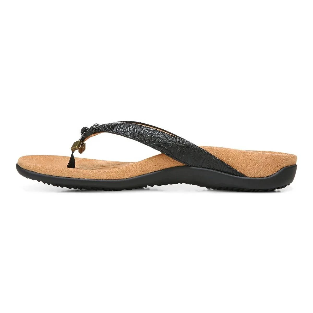 Vionic Women's Bella Toe Post Sandal Black Embossed 7 Vionic Women's Bella Toe Post Sandal Black Embossed - Image 5