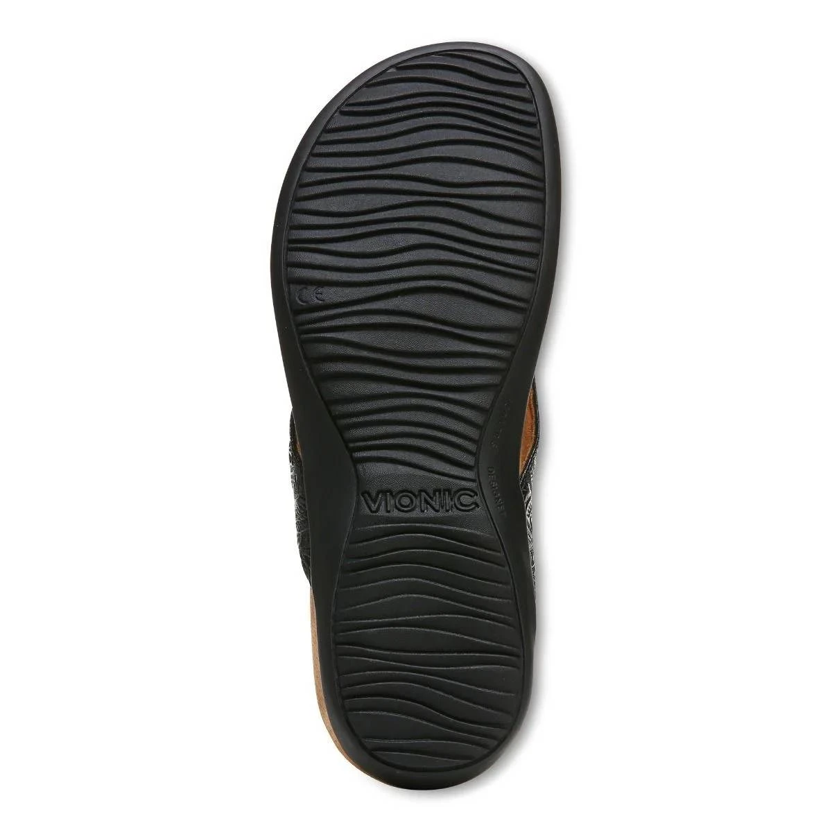 Vionic Women's Bella Toe Post Sandal Black Embossed 12 Vionic Women's Bella Toe Post Sandal Black Embossed - Image 10