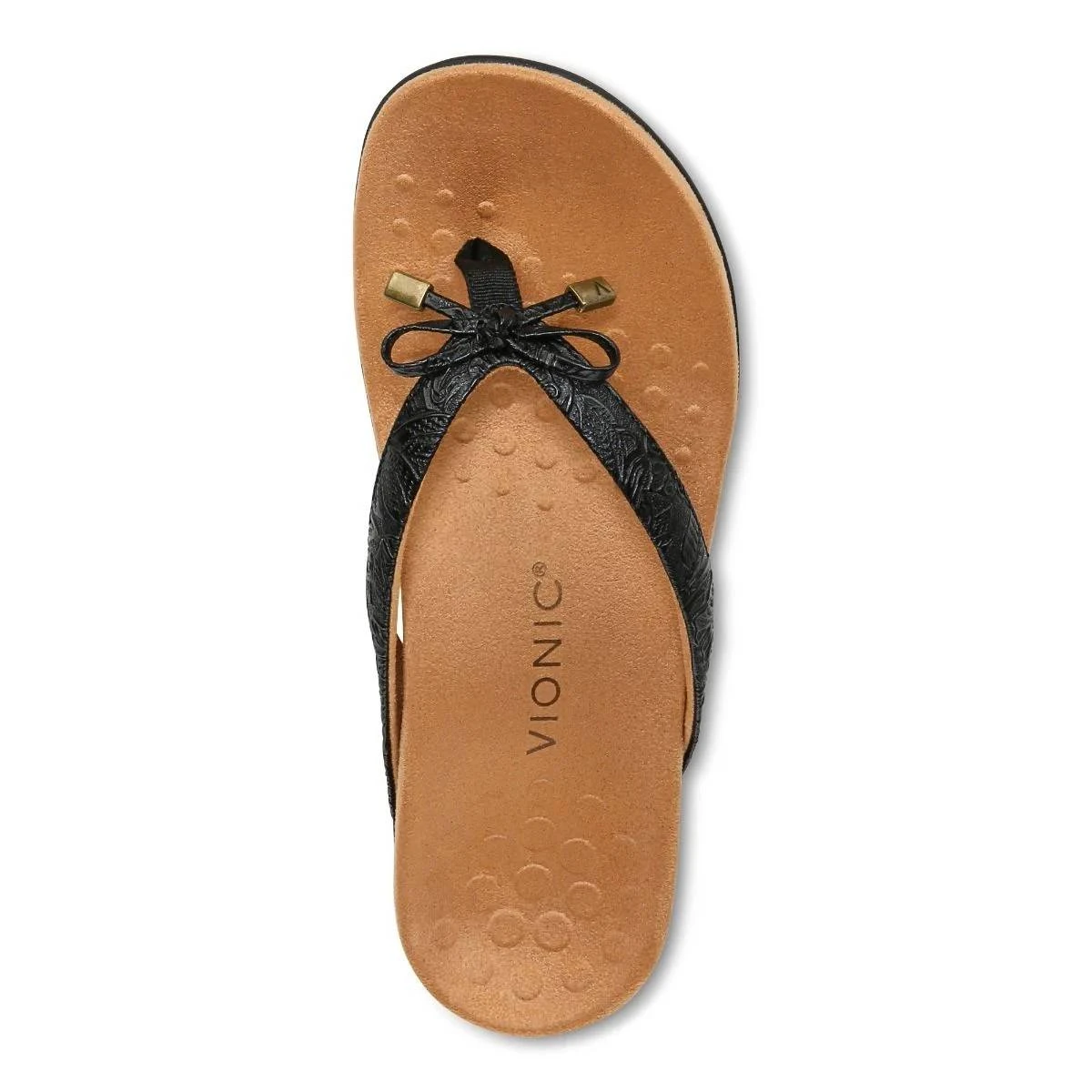 Vionic Women's Bella Toe Post Sandal Black Embossed 13 Vionic Women's Bella Toe Post Sandal Black Embossed - Image 11