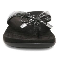 Vionic Women's Bella Toe Post Sandals Black Tile 16 Vionic Women's Bella Toe Post Sandals Black Tile -Vionic gallery bella blacktile front