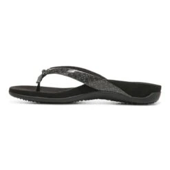 Vionic Women's Bella Toe Post Sandals Black Tile 18 Vionic Women's Bella Toe Post Sandals Black Tile -Vionic gallery bella blacktile left