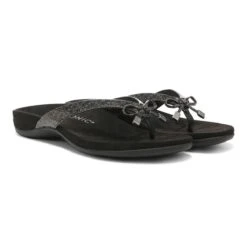 Vionic Women's Bella Toe Post Sandals Black Tile 23 Vionic Women's Bella Toe Post Sandals Black Tile -Vionic gallery bella blacktile pair1