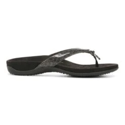 Vionic Women's Bella Toe Post Sandals Black Tile 19 Vionic Women's Bella Toe Post Sandals Black Tile -Vionic gallery bella blacktile right