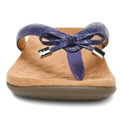 Vionic Women's Bella Toe Post Sandal Blue Ribbon Embossed 17 Vionic Women's Bella Toe Post Sandal Blue Ribbon Embossed -Vionic gallery bella blueribbonembossed front