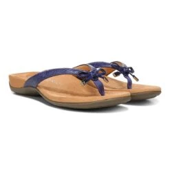 Vionic Women's Bella Toe Post Sandal Blue Ribbon Embossed 19 Vionic Women's Bella Toe Post Sandal Blue Ribbon Embossed -Vionic gallery bella blueribbonembossed pair1