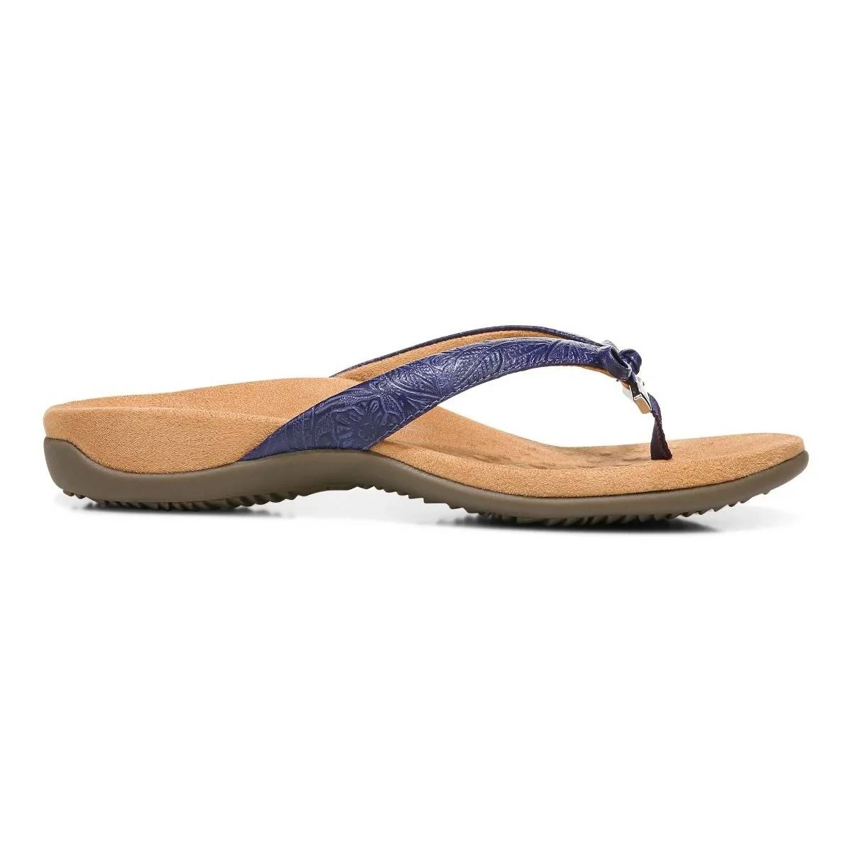 Vionic Women's Bella Toe Post Sandal Blue Ribbon Embossed 11 Vionic Women's Bella Toe Post Sandal Blue Ribbon Embossed - Image 9