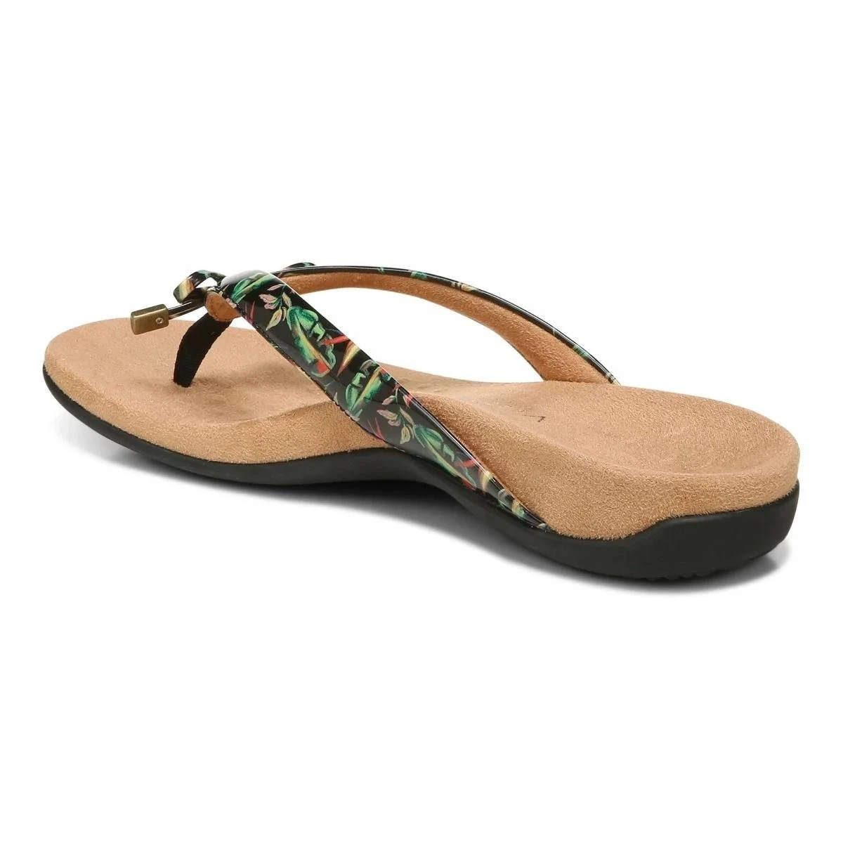Vionic Women's Bella Toe Post Sandals Black Tropical 5 Vionic Women's Bella Toe Post Sandals Black Tropical - Image 3