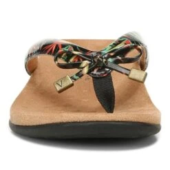 Vionic Women's Bella Toe Post Sandals Black Tropical 19 Vionic Women's Bella Toe Post Sandals Black Tropical -Vionic gallery bellaii blacktropical front