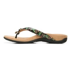 Vionic Women's Bella Toe Post Sandals Black Tropical 18 Vionic Women's Bella Toe Post Sandals Black Tropical -Vionic gallery bellaii blacktropical left