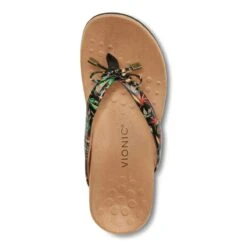 Vionic Women's Bella Toe Post Sandals Black Tropical 23 Vionic Women's Bella Toe Post Sandals Black Tropical -Vionic gallery bellaii blacktropical top
