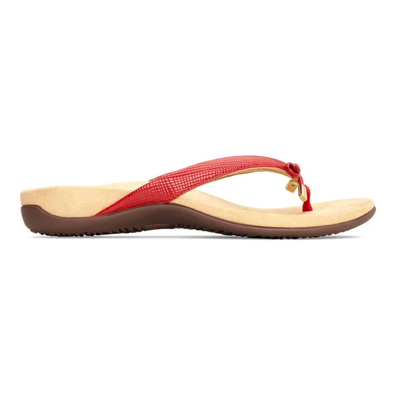 Vionic Women's Bella Toe Post Sandals Red Lizard 5 Vionic Women's Bella Toe Post Sandals Red Lizard - Image 3