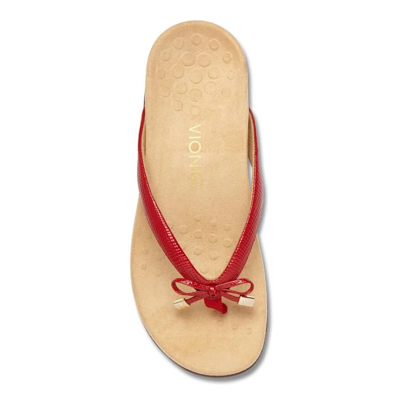 Vionic Women's Bella Toe Post Sandals Red Lizard 9 Vionic Women's Bella Toe Post Sandals Red Lizard - Image 7