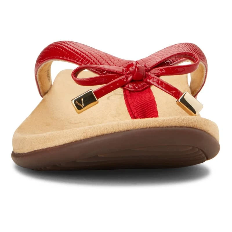Vionic Women's Bella Toe Post Sandals Red Lizard 6 Vionic Women's Bella Toe Post Sandals Red Lizard - Image 4