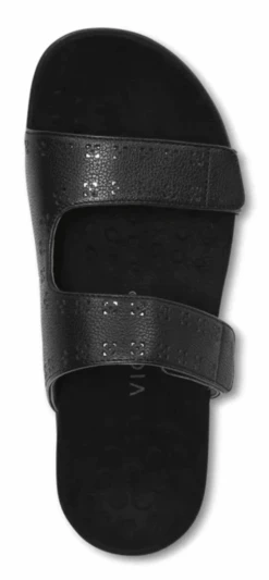 Vionic Women's Nakia Adjustable Slide Sandals Black Leather Metallic 12 Vionic Women's Nakia Adjustable Slide Sandals Black Leather Metallic -Vionic screenshot 2024 04 01 132254